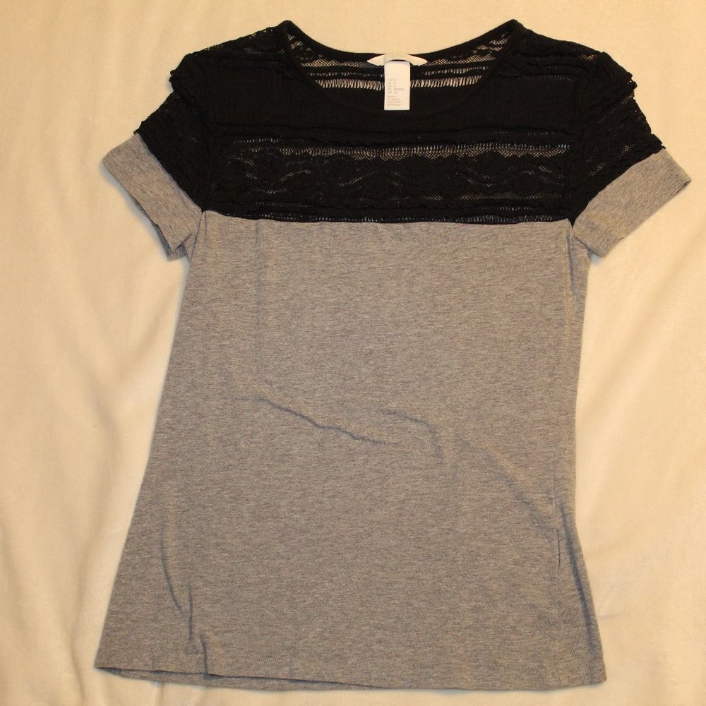 H&M Lace Trim T-Shirt